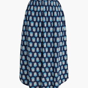 J Crew Navy Blue Block Print Skirt